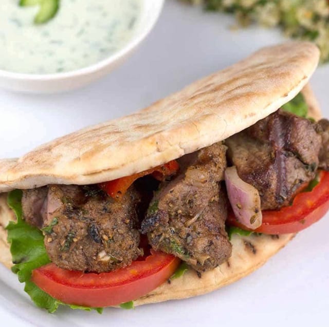 Lamb Kebab Wrap.