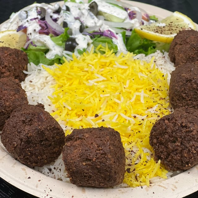 Falafel Rice Plate.