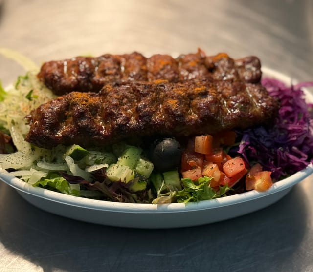 Ground Beef Kebab Salad.