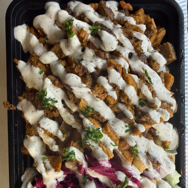Beef Gyro Over Rice.