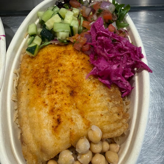 Fish Fry Rice Plate.