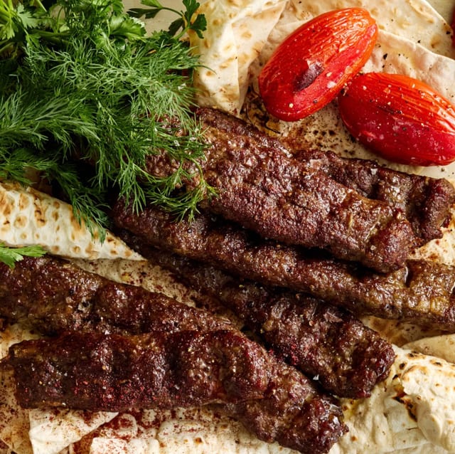 Ground Beef Kebab Wrap.
