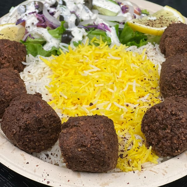 Falafel Rice Plate.