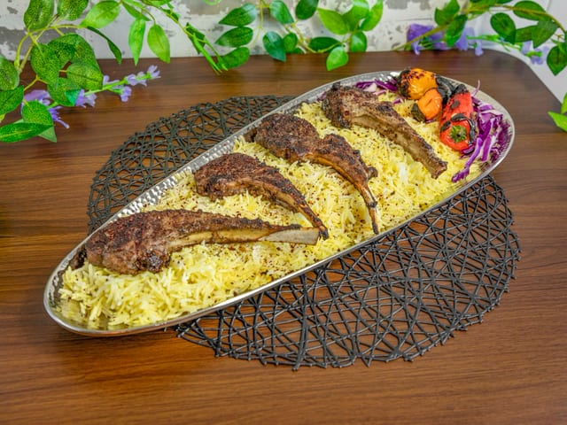 Lamb Chop Rice Plate.