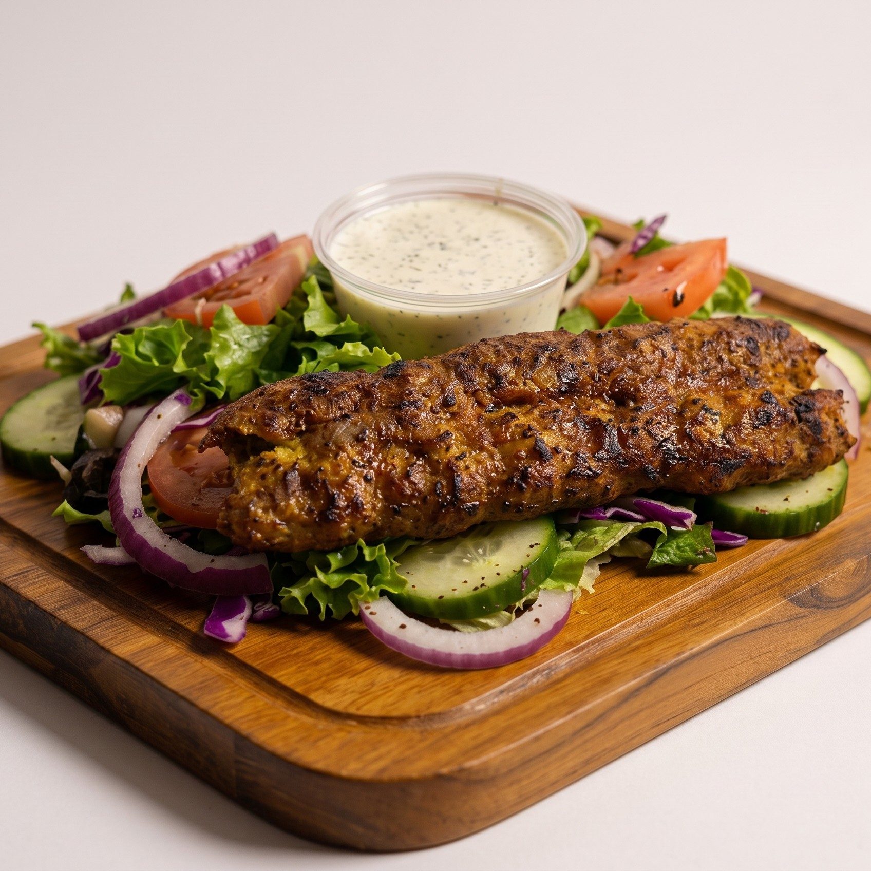 Ground Chicken Kebab Salad.