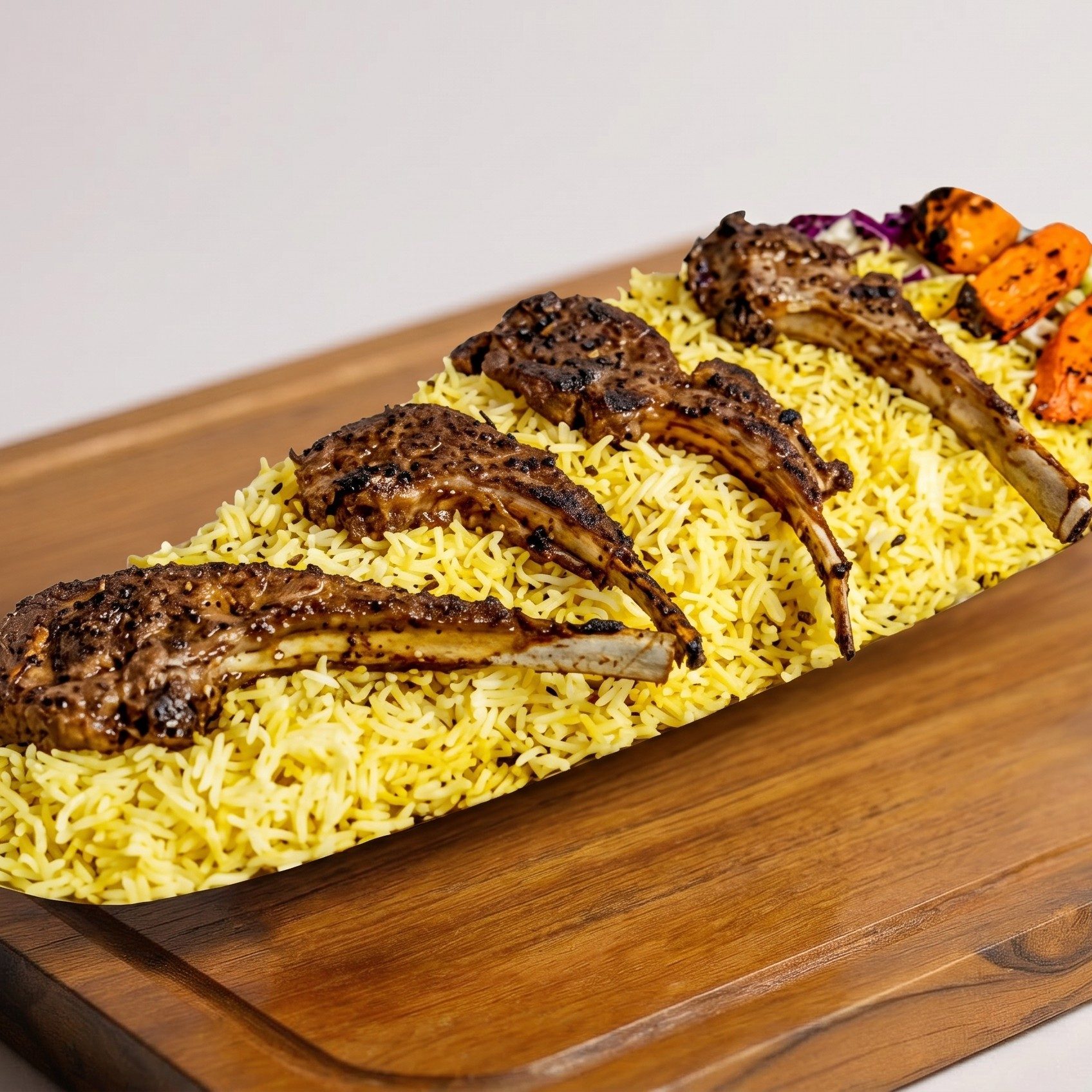 Lamb Chop Rice Plate.