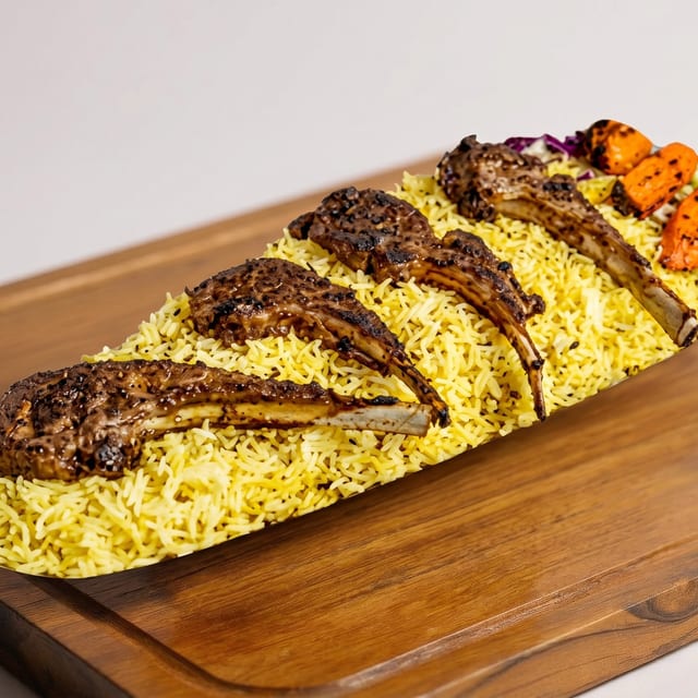Lamb Chop Rice Plate.