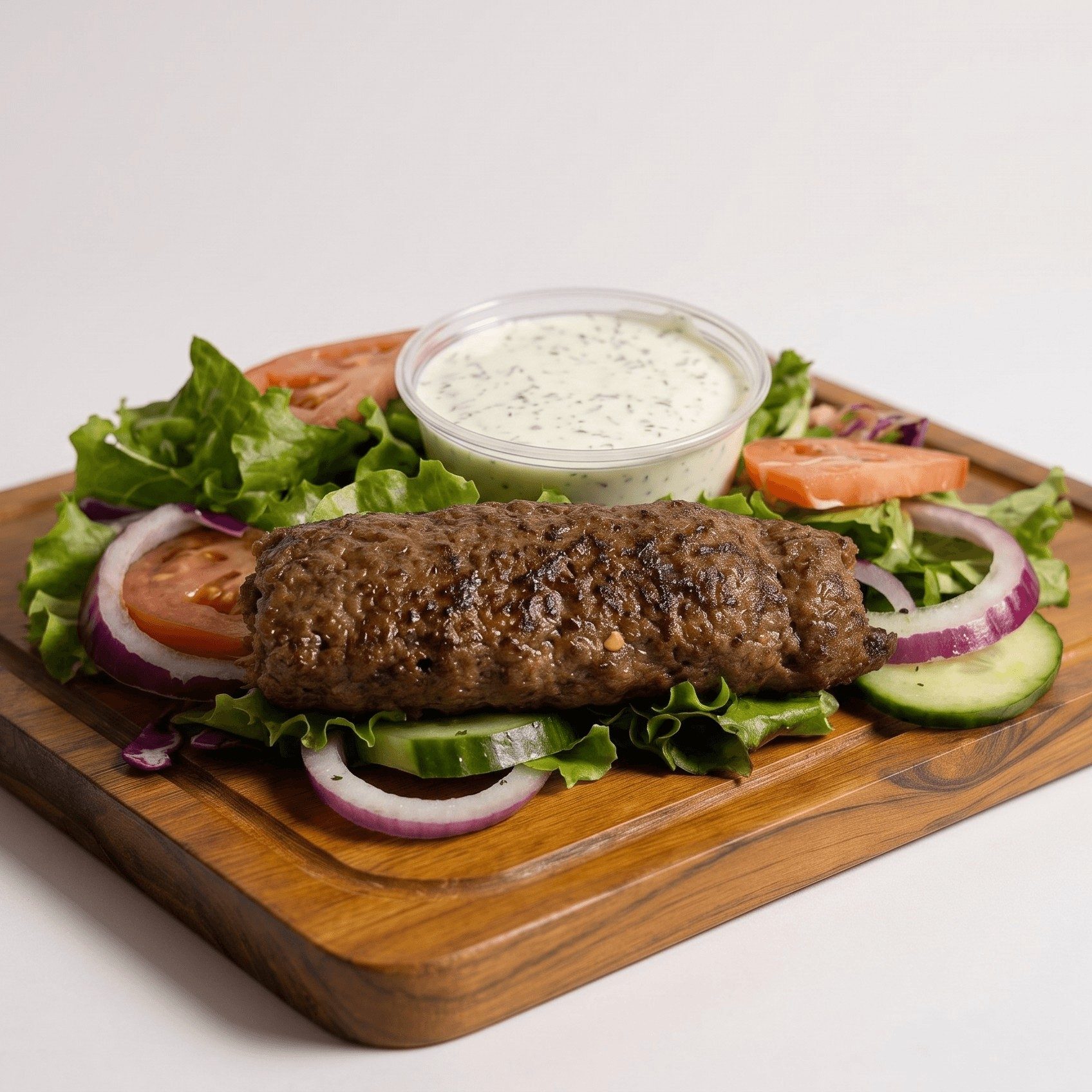 Ground Beef Kebab Salad.