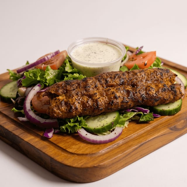 Ground Chicken Kebab Salad.