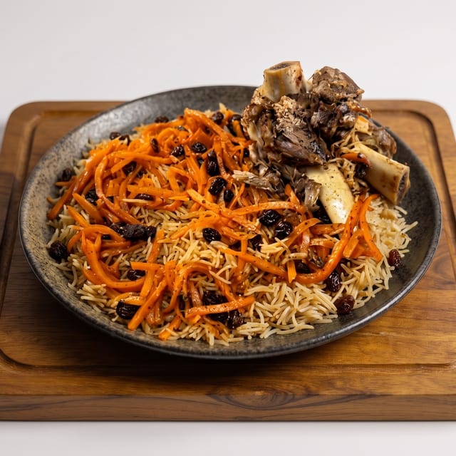 Lamb Shank with Kabuli Palow.