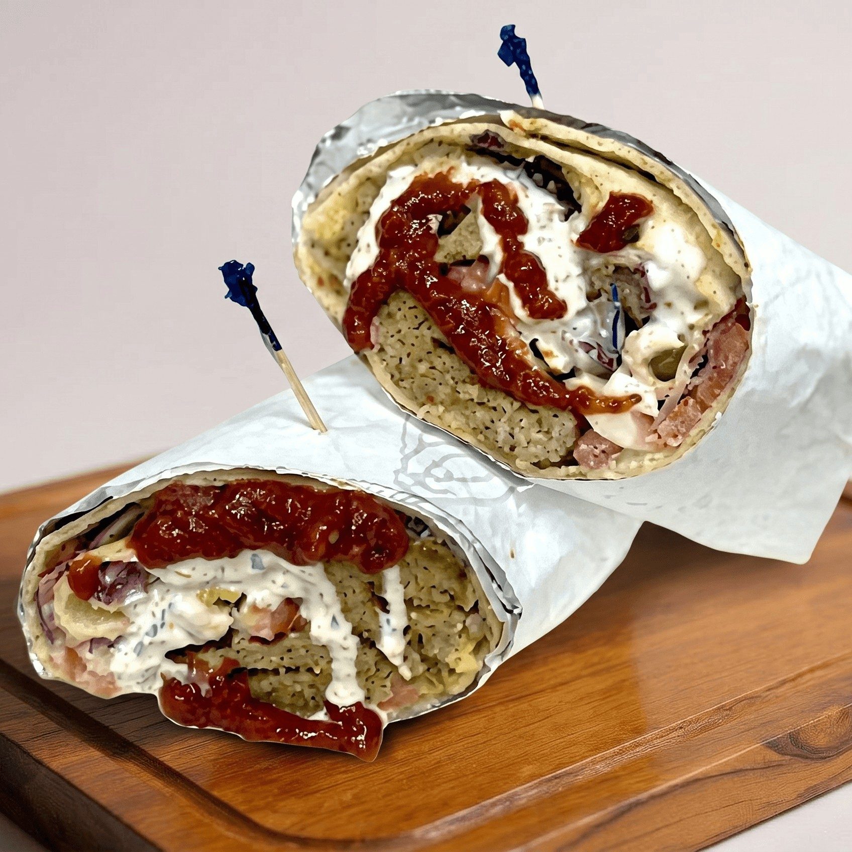 Ground Beef Kebab Wrap.