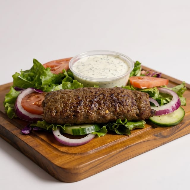 Ground Beef Kebab Salad.