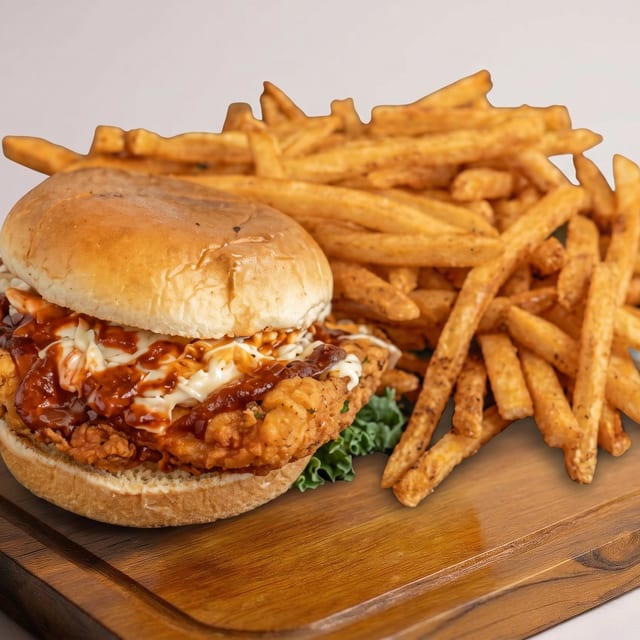 Zaffron Chicken Sandwich Meal.